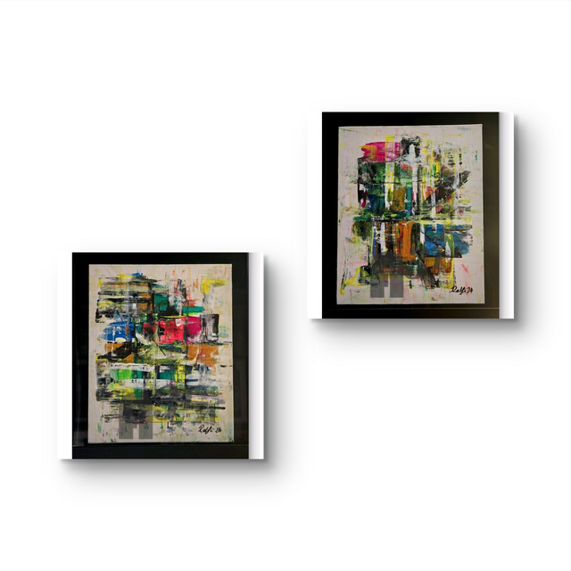 66. Original Abstracts. Set of 2-  Beach days 
