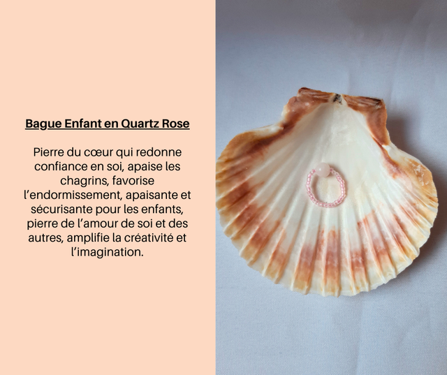 1- Bague enfant en Quartze Rose