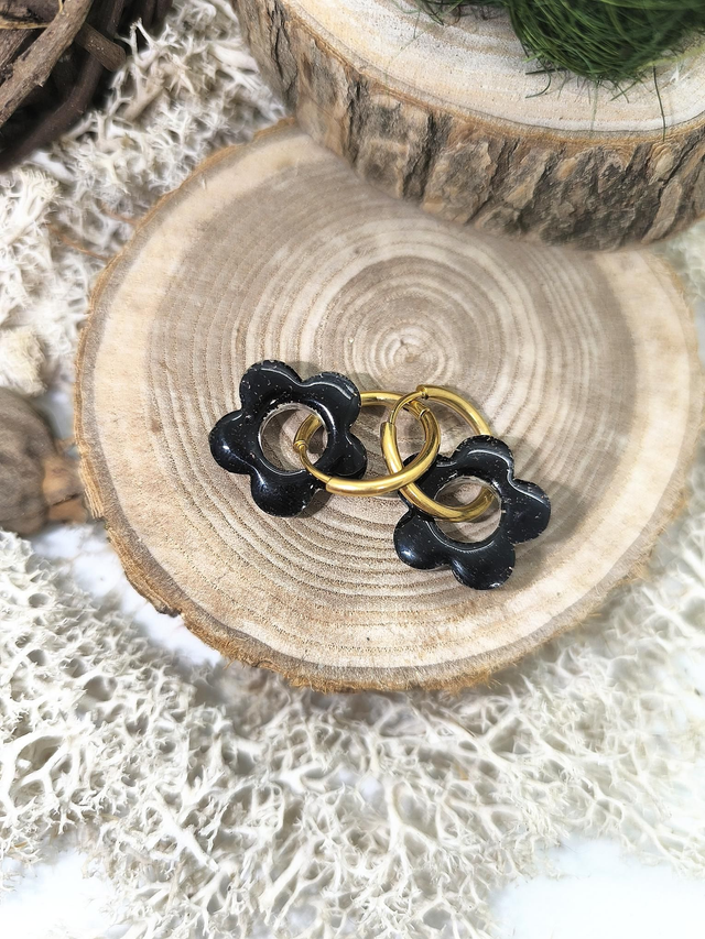 Pampilles interchangeables noir pailleté (mat)