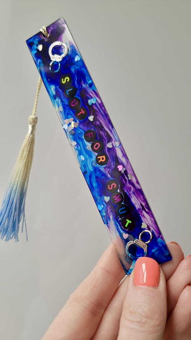 Slut for Smut Purple Swirl Bookmark