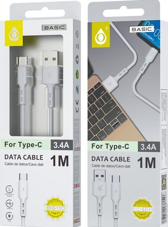 Câble De Recharge Et Transfert Type C - USB A - 2,4a - 1m - Blanc