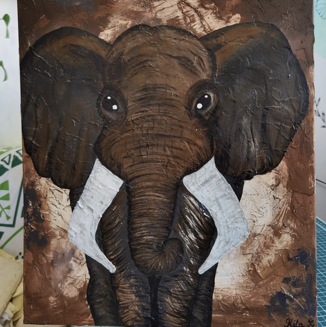 Toiles texturé éléphants 