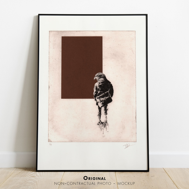 Fine art etching / Not framed / The Schoolboy