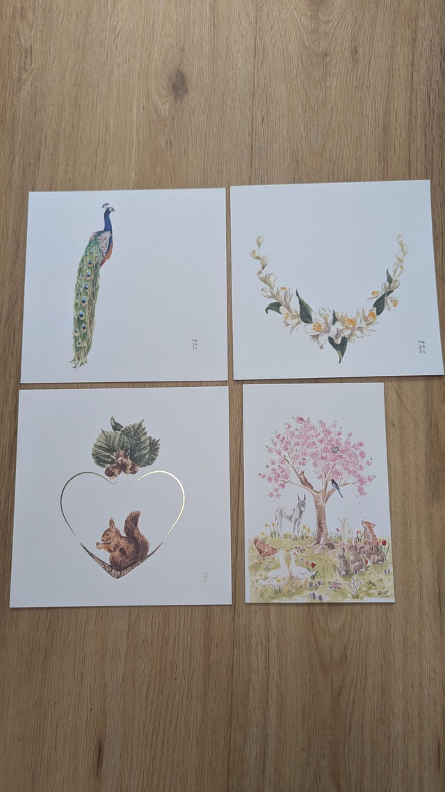 Lot n°7 de 4 cartes avec défauts 