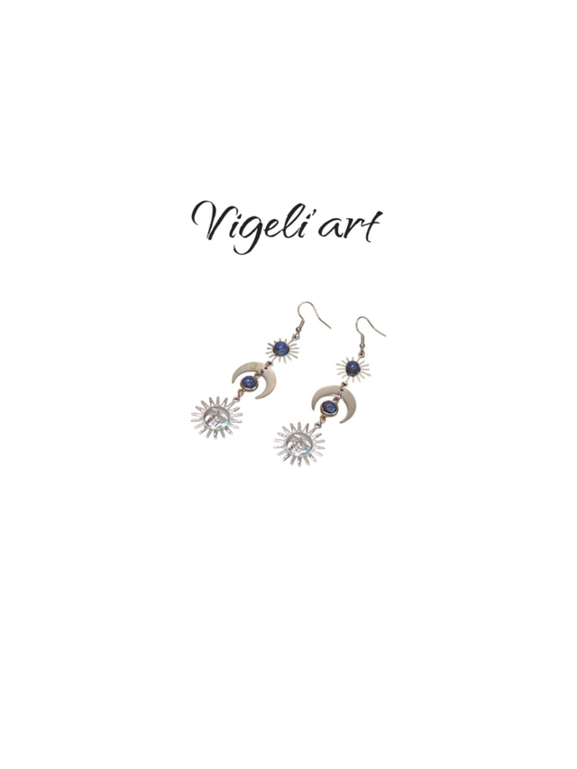 boucles d&#039;oreilles soleils lunes