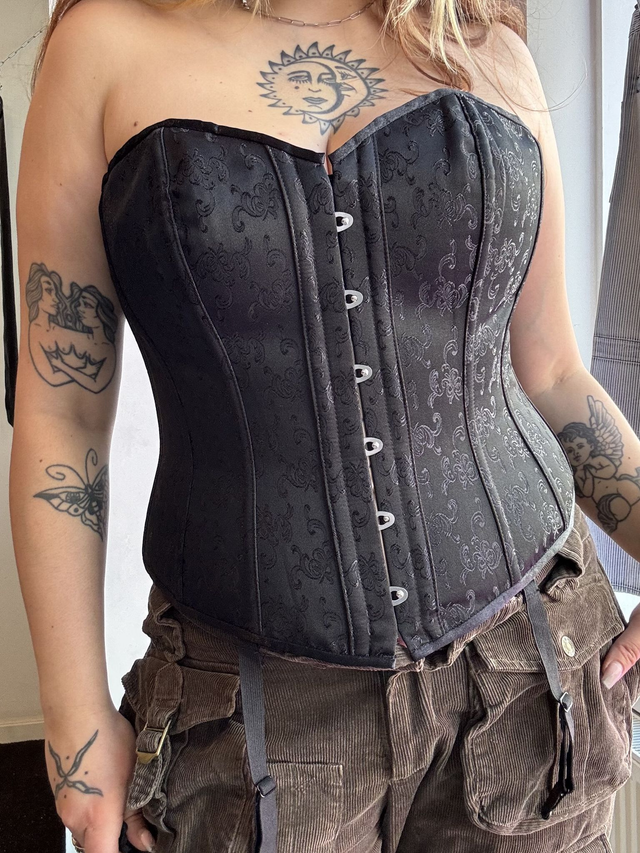 black patterned corset