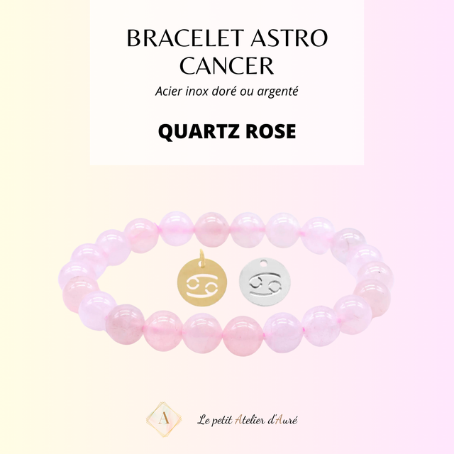 Cancer - Bracelet Astro Quartz Rose
