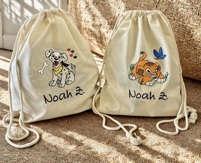 Sacca zainetto ricamo