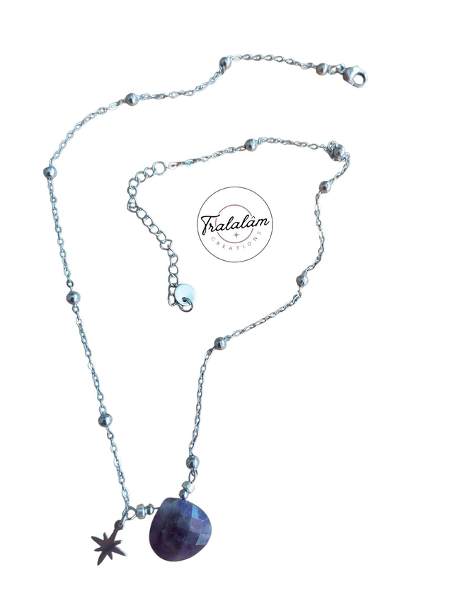 ✨Collier "Les Jolies Pierres" Améthyste argenté ✨