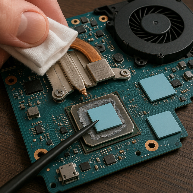Replace thermal pads and cleaning cooling system