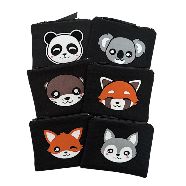 Porte Monnaie Noir Animaux Kawaii