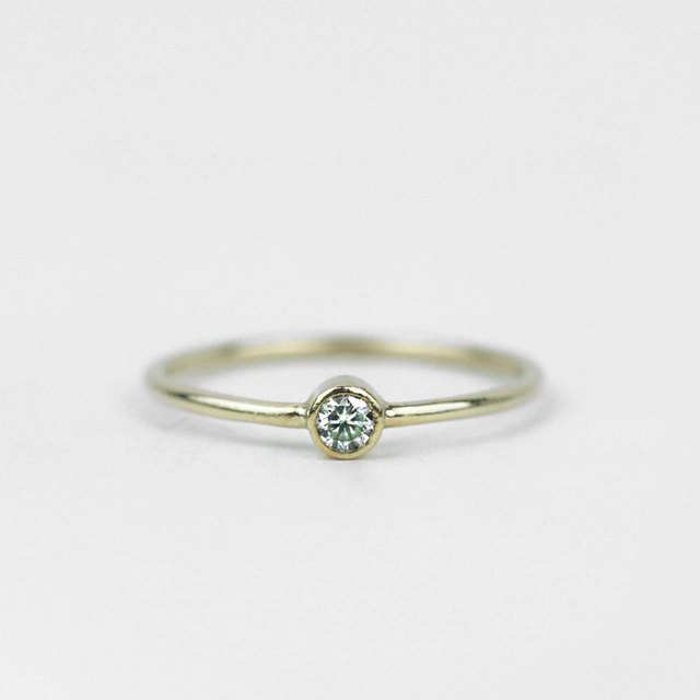 Moissanite diamond promise ring 18k gold filled