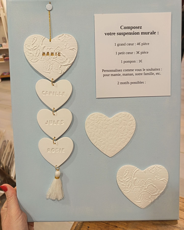 Suspension coeurs SUR COMMANDE