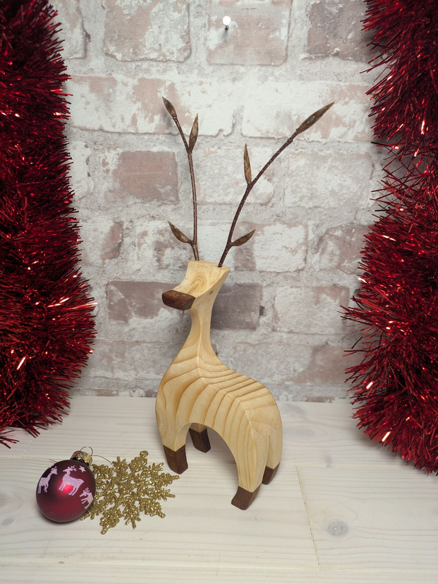 Wooden Reindeer - Beech Antlers
