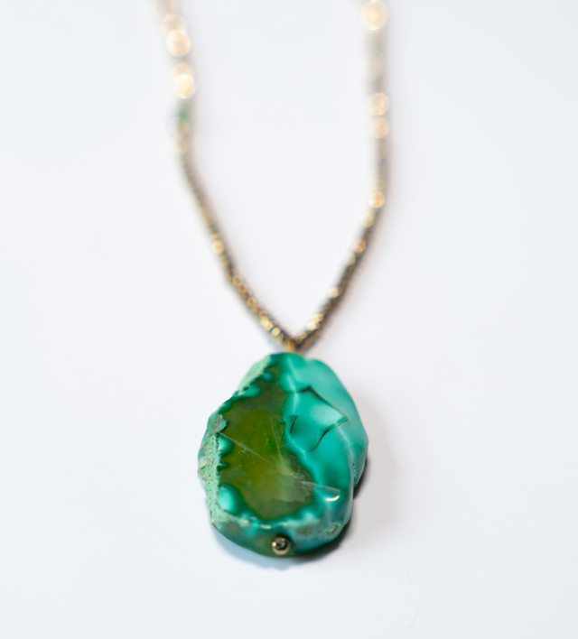 Collier Agate verte