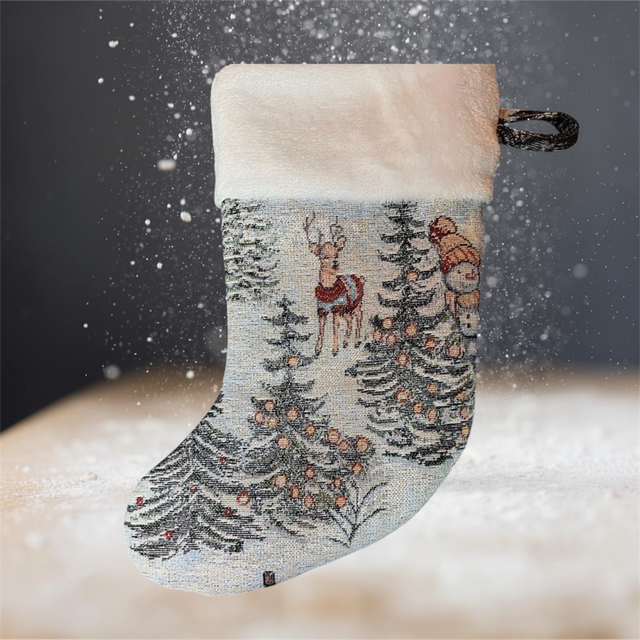 Chaussette de Noël en Toile Fil Doré