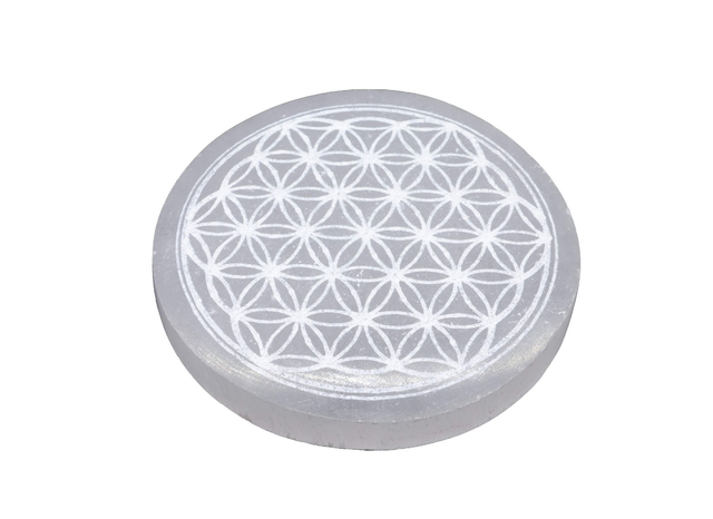 Plaque Sélénite Fleur de Vie 10cm