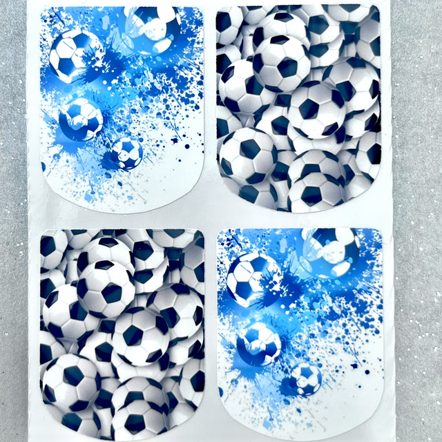 Blue Football Stickers (Set of 4)