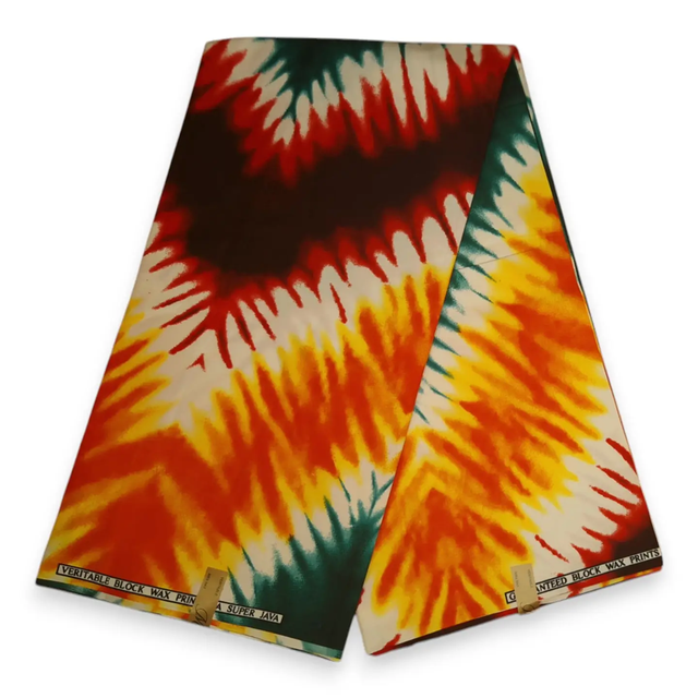WAX Tie Dye Vert Orange /50cm