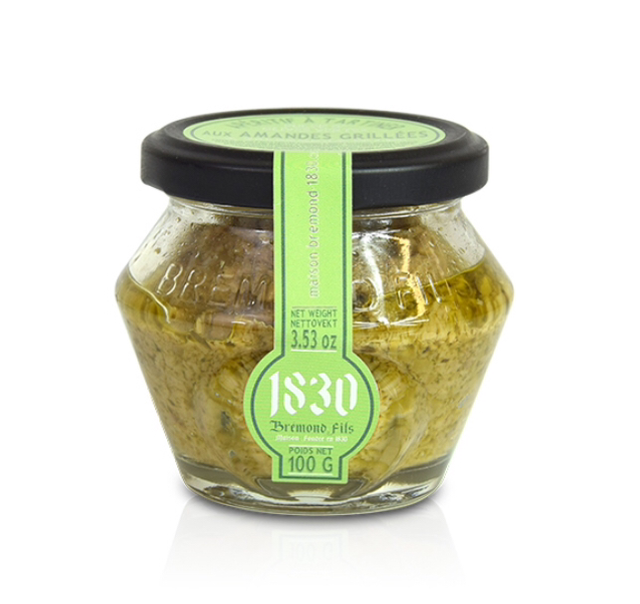 Pulpe d’olives vertes, amandes grillées &amp; balsamique blanc