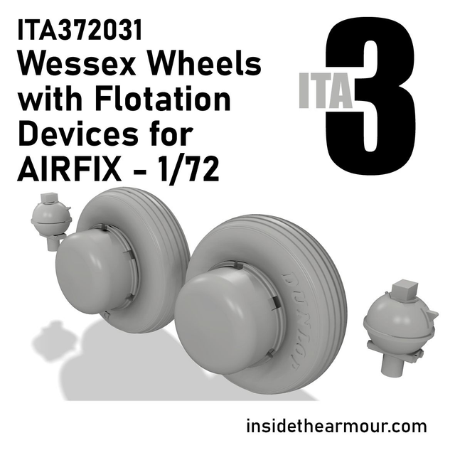 ITA3 - ITA372031 Wessex HC.2 Weighted Wheels with Flotation Devices - for AIRFIX 1/72