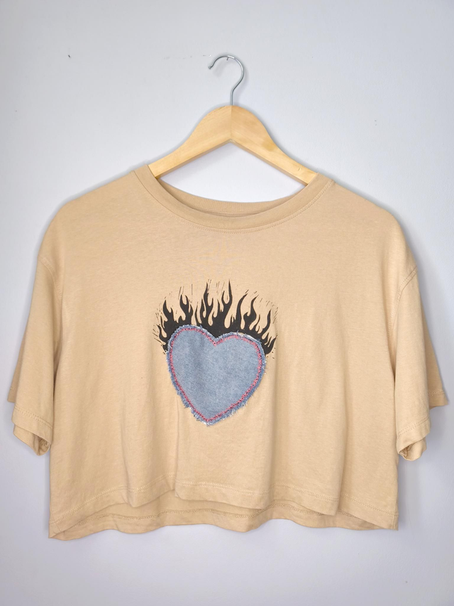 Crop Top Coeur de flamme - Taille S