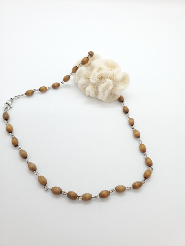 Collier perles bois