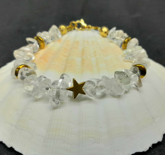 Bracelet chips de cristal de roche tréglable