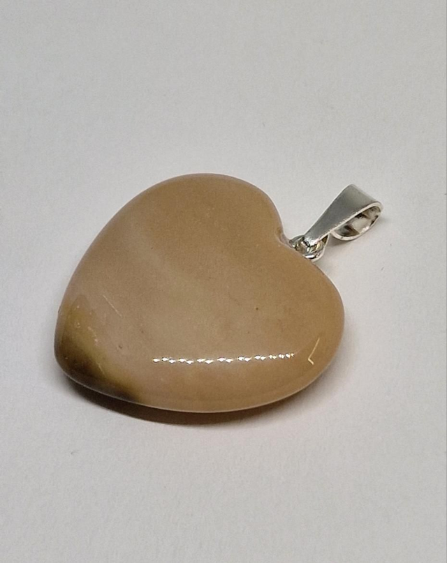 Pendentif cœur 20mm en Jaspe Mokaïte 