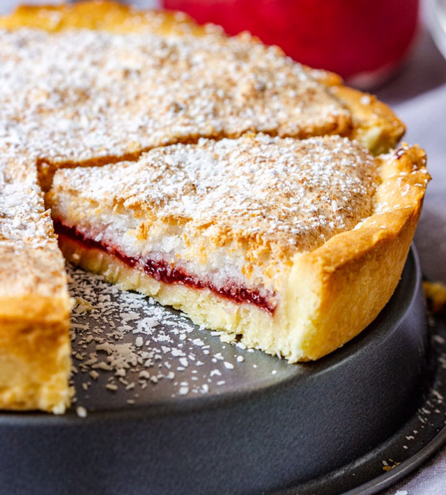 Jam and Coconut Tart
