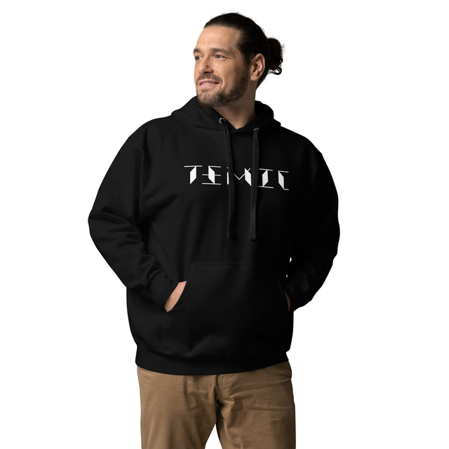 TEMIC logo unisex black hoodie