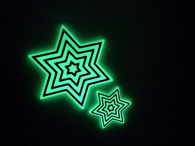 7- Lot de 12 Étoiles Lumineuses phosphorescentes , brillante dans le noir.(Lot de 12 , 5 grandes et 7 petites)