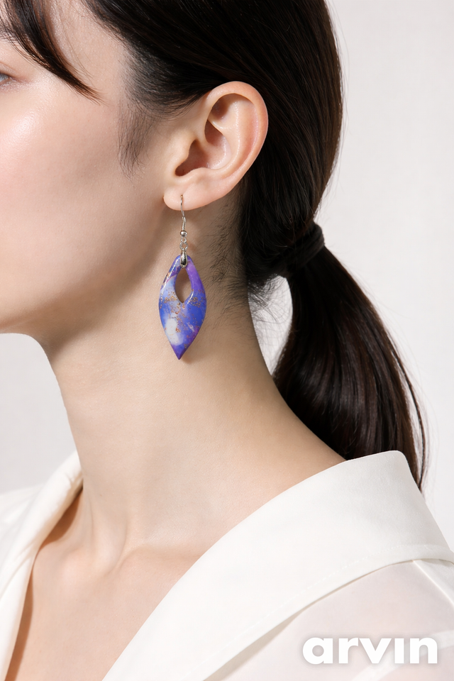 Parure boucles d'oreilles et pendentif "Nébuleuse"