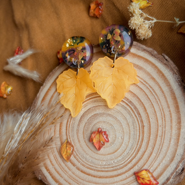 Autumnal Leaf Stud Earrings