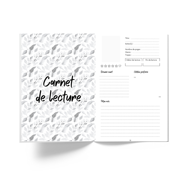 Intérieur carnet éternel A5 - Carnet de lecture #Lewency