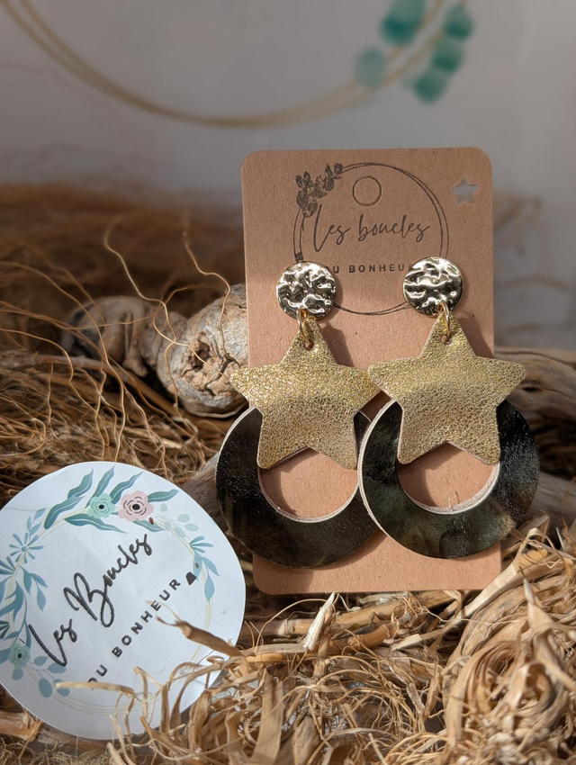 Boucles d'oreilles Star doré bronze mo625