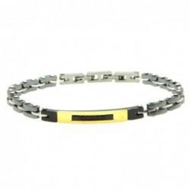 Bracciale uomo in acciaio e ceramica 