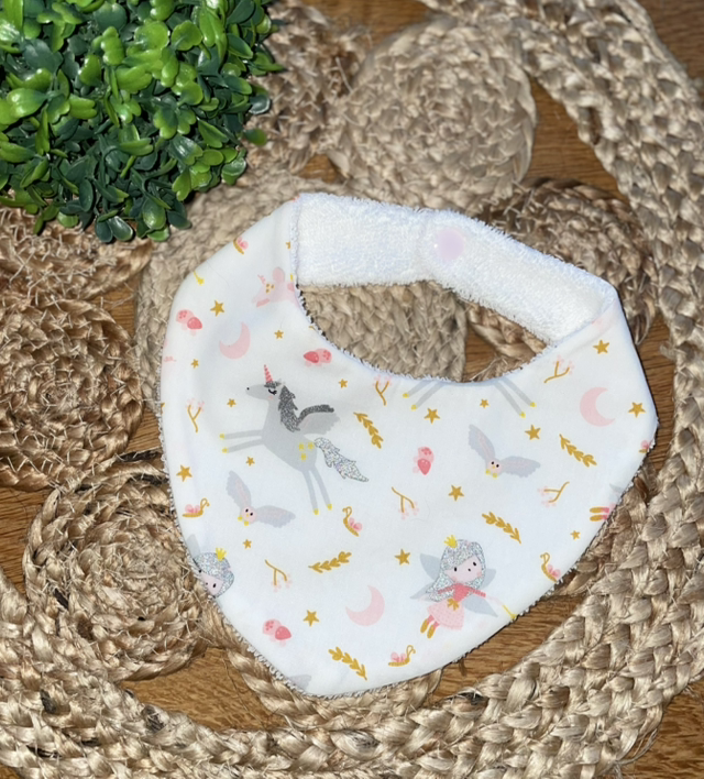 Bavoir LICORNE (forme bandana)