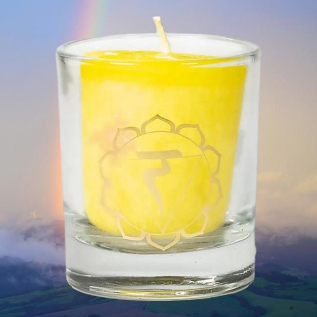 Bougie votive 3 &quot;Manipura&quot; chakra du plexus solaire