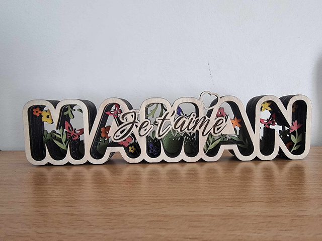 Mot en relief &quot;Maman&quot; (sur commande)