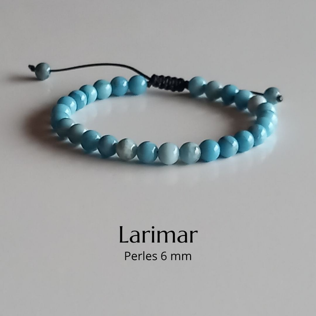 Bracelet ajustable en Larimar