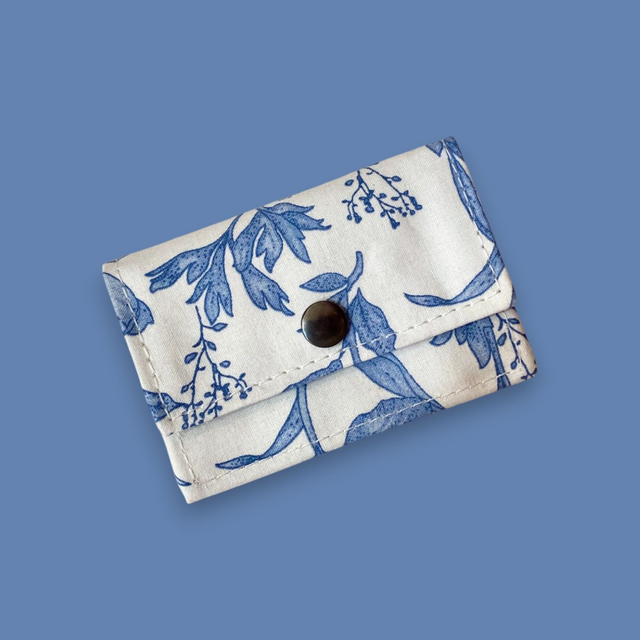 Porte-Carte Feuillage Bleu