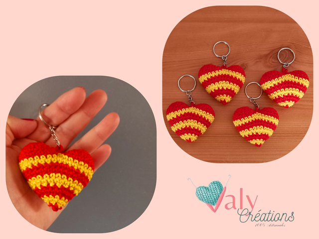 Porte clé coeur Catalan ( sur commande)