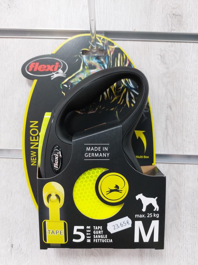 Correa extensible de cinta (Flexi neon) M Hasta 25 kg