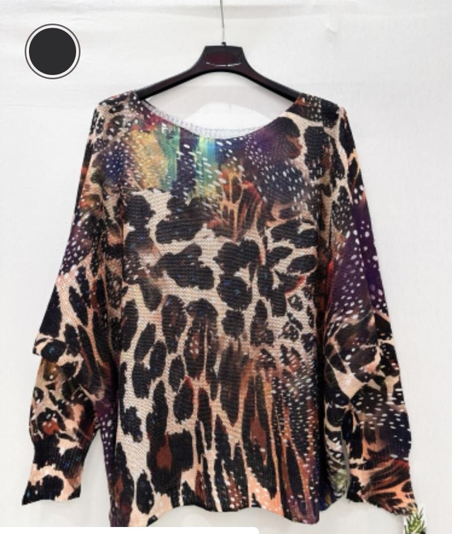 Pull Zafa imprimé manche chauffe souris 