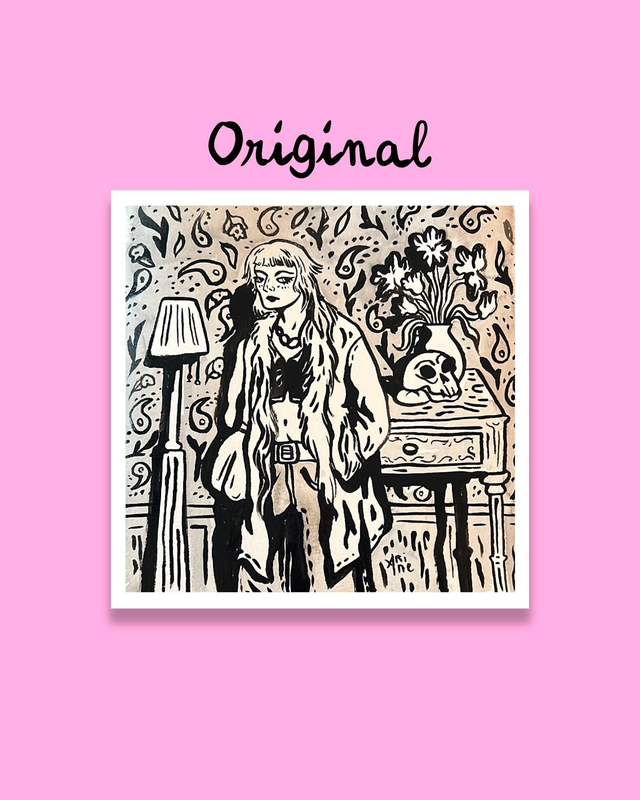 Original à l'encre de chine (pièce unique en 20 par 20 cm)