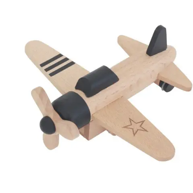 Avion à hélice en bois avec un moteur à friction 