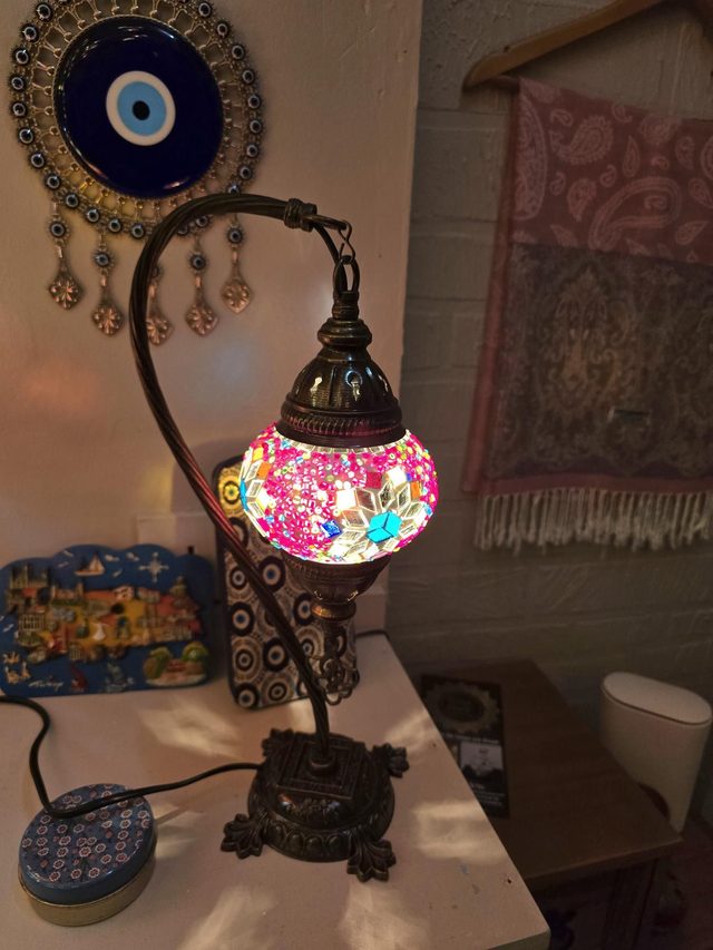 Small Mosaic Swanneck Table Lamp