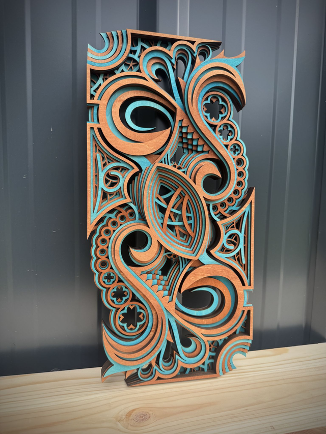 Le Pulse / Bois cuivré - Turquoise