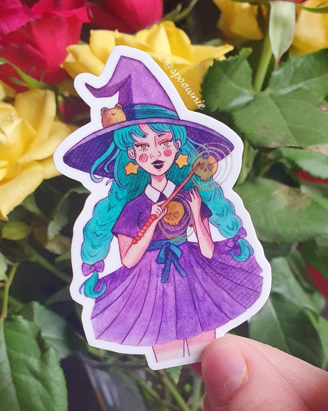 Stickers Sorcière violette
